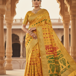 Yellow Soft Jamdani Pure Cotton Saree –Traditional Handloom Saree