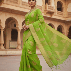 Light Green Handloom Cotton Silk Saree